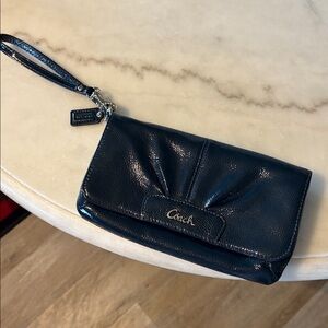 Coach Midnight Blue Leather Wristlet